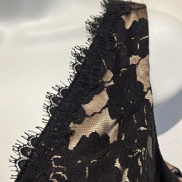 Joseph Ribkoff Black/Gold Lace‎ Sleeveless Moire Waist Midi Dress Size 10 - Picture 3 of 16